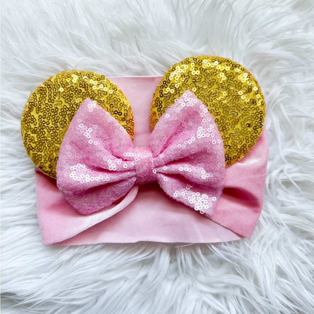 Pink Baby Minnie Mouse Headband- Mouse headband- Baby Disney - Toddler Headba…